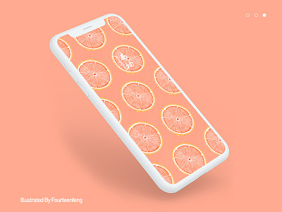 Grapefruit wallpaper design food fruite illustration wallpaper 手绘