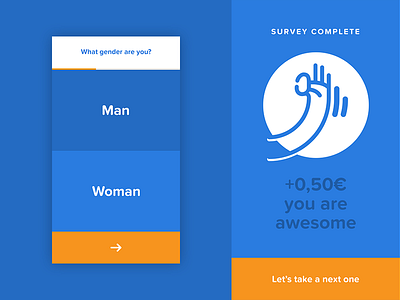 Survey - app app cards colors grid karma mobile pinka question screens social survey tomaspinka