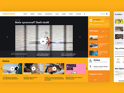 TV & News Portal - Kosice bold negative space pinka tomaspinka typography user interface design web desgin