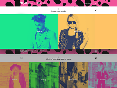 Styllie - Fashion platform cards colors creator duotone fullscreen pinka tomaspinka typography ui