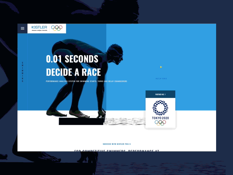 Kistler - Microsite blue bold concept kistrler olympics typography webdesign