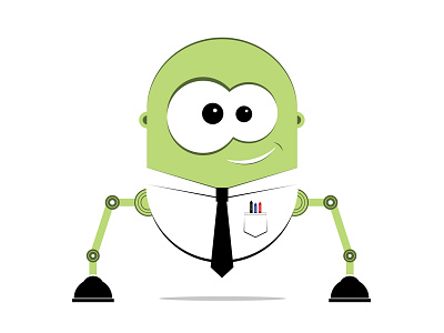 Office-Bot bot flatdesign futuristic green illustration office robot tie vector
