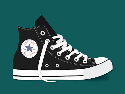 Converse All-Star all star art chucks chucktaylor converse flatdesign illustration laced laces shoe simple vector