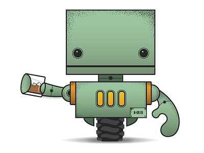 Robot: B-0519 bourbon cheers design funny gradient green illustration invasion off road robot whiskey
