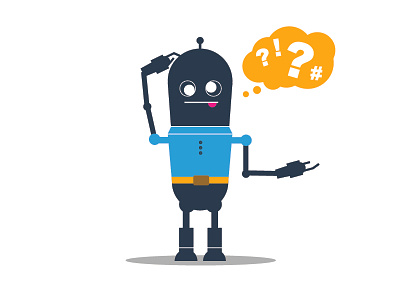 Eugene the Confused branding character confused design dunce flat illustration marketing robot silly vector website