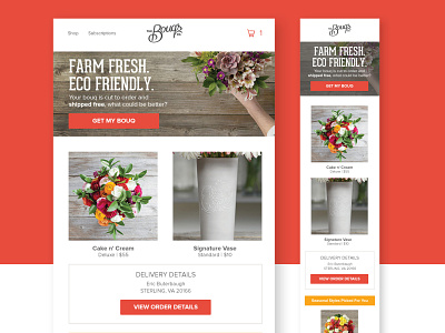 Responsive Email Design abandoned agriculture blooms cart design email email banner email blast email campaign farm farm fresh farming floral flowers marketing campaign outdoor photography shopping bag shopping bag mockup shopping basket