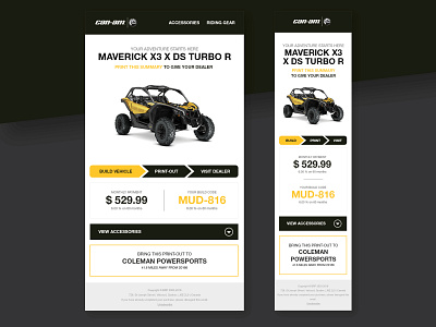 Responsive Email Design 4x4 abandoned adventure buggy digital email email banner email blast email campaign marketing maverick offroad outdoors performance shopping bag shopping basket turbo typography ui ux