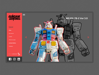 Gunpla Website - Gundam Sentinel branding design graphicdesign gundam gunpla illustration minimal ui ux web webdesign website