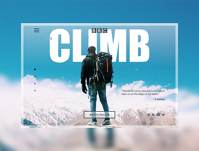 The Climb - Movie Landing Page Hero Shot branding climb design extreme sports landing page design landingpage minimal movie ui uidesign ux uxdesign web webdesign website