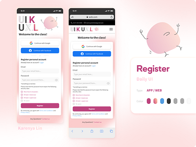 Register Daily UI app design password pop up register sign up signup ui uiux verify web