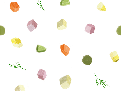 Salad Olivier drawing illustration pattern print salad