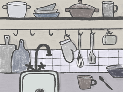 Kitchen illustration kitchen procreate