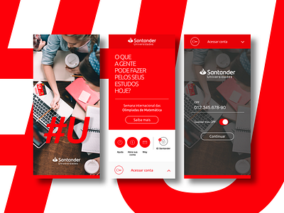 Santander Universidades App app bank red santander teen xd design