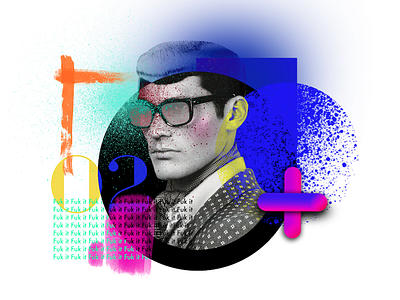 Contemporary Collage and cliches cliché collage colourful eyeglasses illustration painting photography photoshop poster spray vector