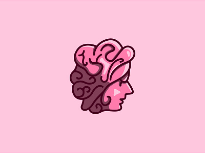 Smart Woman beau beauty brain illustration logo smart woman