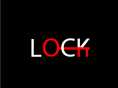 Lock logo design typography
