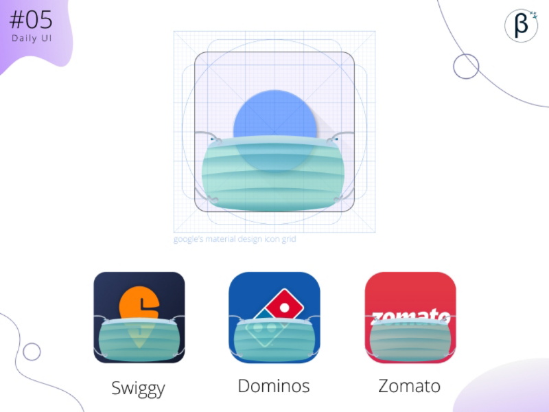 App icon to promote healthy practices facemask google material design dailyuichallenge appicon userexperience figma dailyui customertrustbuild