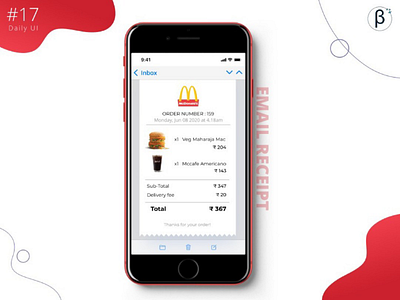 Email receipt | Daily UI 17 daily100challenge dailyui dailyuichallenge figma interactiondesign massacreitis mobiledesign uidesign uiuxdesign usercentereddesign userexperience userexperiencedesign userinterface uxdesign uxresearch