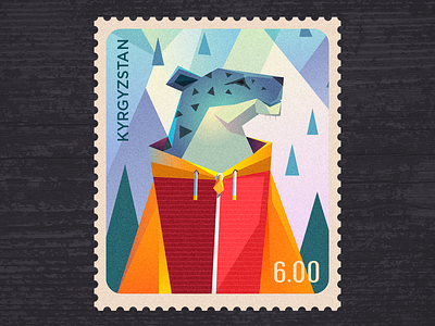 Ilbirs bars kyrgyzstan leopard postage snow stump