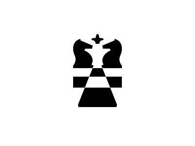 Chess Federation mark black white chess horse king
