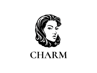 Charm beautiful girl beauty c logo charm girl letter mark portrait women