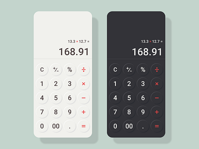 Neomorphism inspiration with old school calculator