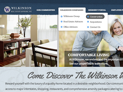 Wilkinson - Homepage home lifestyle living real estate texture web design website