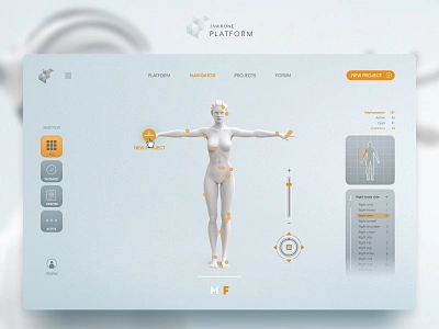 Jawbone EXO Ecosystem - The Platform 3d app body cgi design illustration interaction interface jawbone model navigator platform ui wearable tech web website