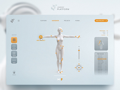 Jawbone EXO Ecosystem - The Platform 3d app body cgi design illustration interaction interface jawbone model navigator platform ui wearable tech web website