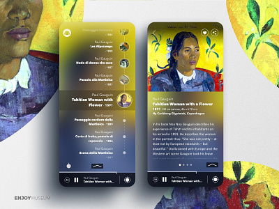 Enjoymuseum App | Gauguin - Tahitian Woman app application art audioguide augmented exhibition experience gauguin milano mobile mudec museum painting ui uidesign uiux user inteface userexperience ux uxdesign