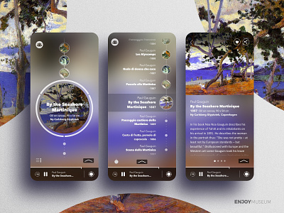 Enjoymuseum App | Gauguin - Seashore Martinique app appdesign art artwork audioguide exhibition gauguin milan milano mobile mudec museum ui design uidesign user experience user interface user interface design uxdesign