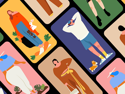 characters flat illustrations