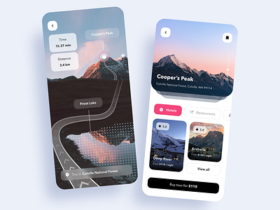 Travel App UI/UX Design accomodation destinations hotels mobile mobile app nature photos restourant stay tourism tours travel traveling trip ui ux vacation virtual reality