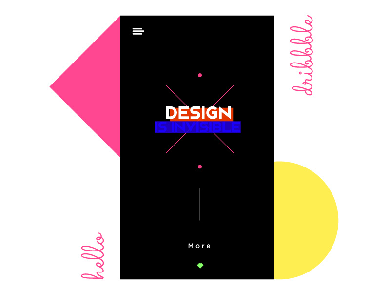 Hello Dribbble exploration screen ui debute shot hello typography ux ui