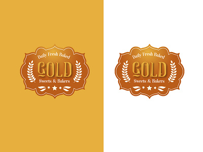 Gold Bakers & Sweets Logo 3d shading bakery logo design food logo golden logo logo