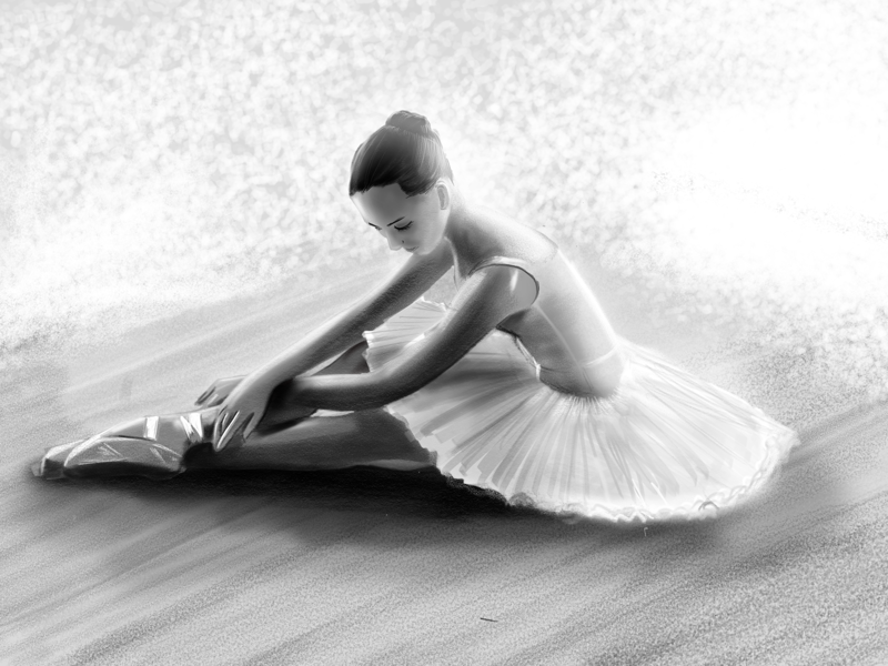 A thought of a ballet sketchbook sketch pencil gray ipad pro art illustration ballet