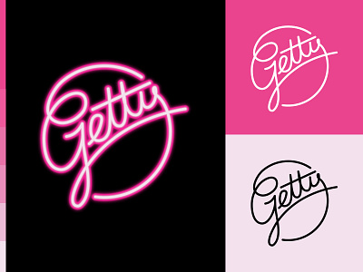 Getty Band Logo band logo branding custom type design graphic design logo logotype music neon pink script typography