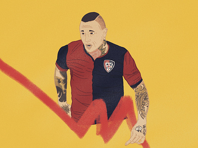 Radja Nainggolan cagliari design draw flat illustration football graphic design illustration illustrator nainggolan procreate seriea soccer