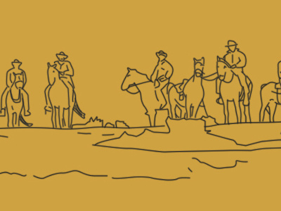 A quick sketch of horse-riders riding horses
