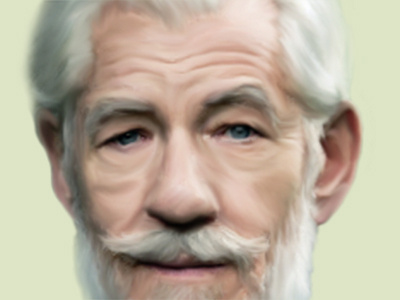 Digital Portrait of Ian McKellen digital painting gandalf oils wizard