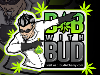 DAB with BUD cbd oil character character design mascot design mascot logo sticker design