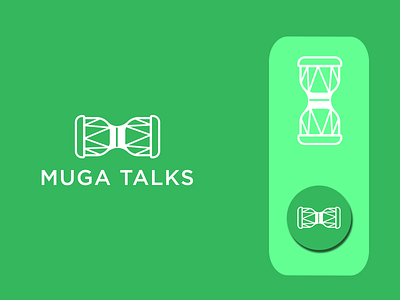 Muga Talk app flat logo minimal vector