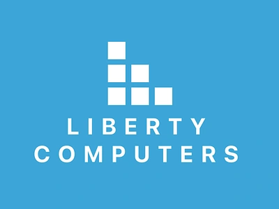 Liberty Computers app branding design flat logo minimal ui