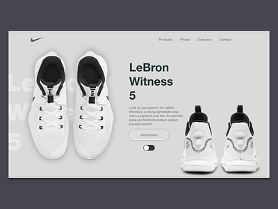 Landing Page for a Nike. branding flat logo minimal typography ui website