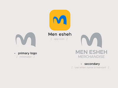 Men Esheh app design flat icon logo