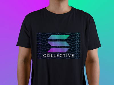 SOLANA COLLECTIVE T-SHIRT branding crypto design flat logo minimal nftart typography vector