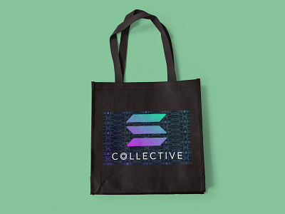 SOLANA COLLECTIVE TOTE BAG crypto design flat illustration logo minimal nftart vector