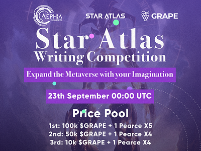 $GRAPE Event- Star Atlas Writing Competition Flyer Design design illustration minimal solana ui