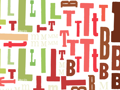 BLT letterpress sandwich wood type