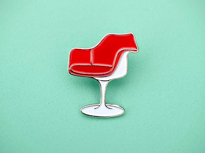 Tulip Chair enamel pin chair enamel pin furniture mid century modern retro saarinen tulip chair